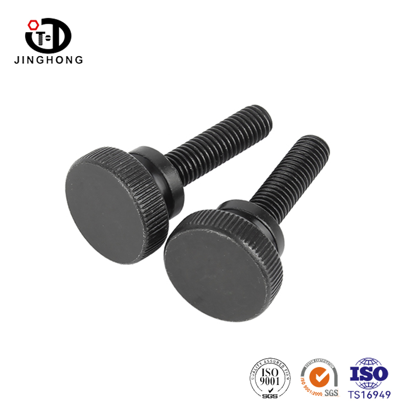 Skru ibu jari knurled berkabus hitam hitam