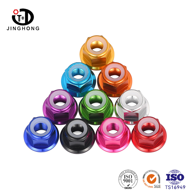 Warna aluminium aluminium aloi flange nut