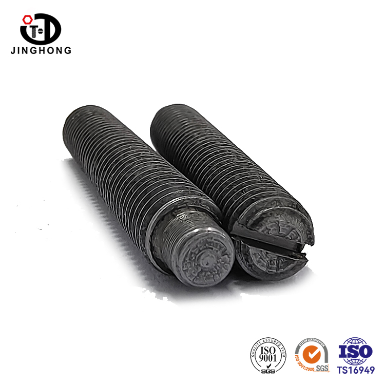 DIN417 slotted set screw dengan titik anjing panjang