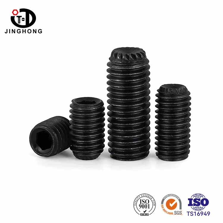 DIN916K Hexagon Socket Knurl Set Skru dengan Point Cup